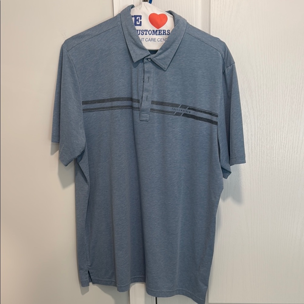 Travis Mathew Blue Polo Shirt with Stripes not worn